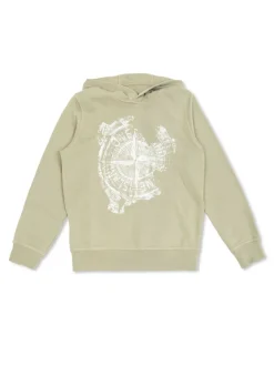 Kids/BOY STONE ISLAND KIDS Stone Island Junior Sweatshirt with Compass print and hood