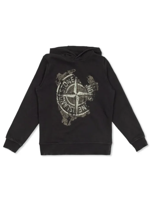 Kids/BOY STONE ISLAND KIDS Stone Island JuniorSweatshirt with Compass print and hood