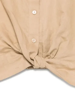 Kids TWINSET KIDS TwinSet girl Cropped shirt in linen blend.