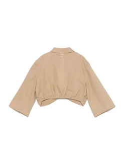 Kids TWINSET KIDS TwinSet girl Cropped shirt in linen blend.