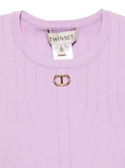 Kids TWINSET KIDS logo-plaque sweater