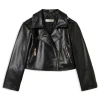 Kids TWINSET KIDS Waxed biker jacket