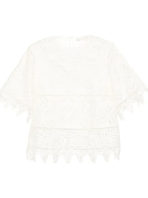 ULLA JOHNSON Blusa Aria in pizzo sangallo