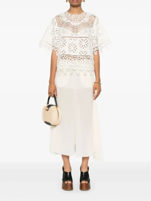 ULLA JOHNSON Blusa Aria in pizzo sangallo