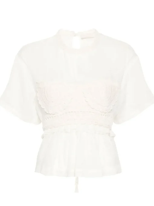 ULLA JOHNSON Blusa Cari con inserti alluncinetto