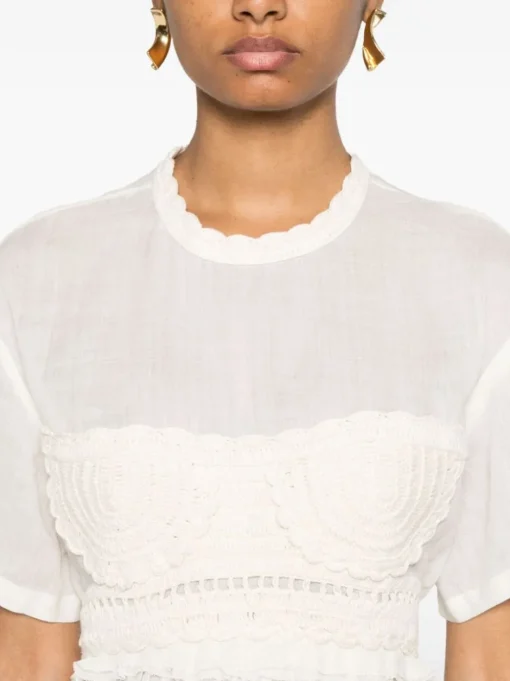 ULLA JOHNSON Blusa Cari con inserti alluncinetto