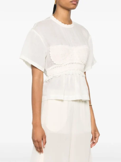 ULLA JOHNSON Blusa Cari con inserti alluncinetto
