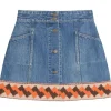 VALENTINO GARAVANI Denim miniskirt with jacquard effect