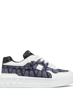 VALENTINO GARAVANI One Stud XL Toile Iconographe sneakers