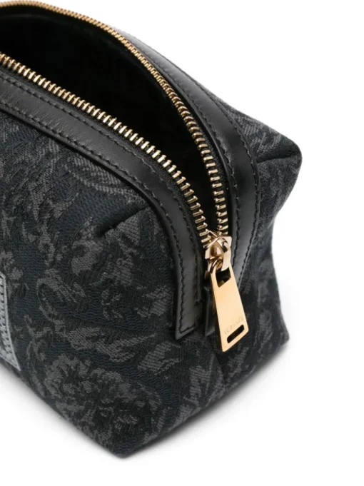 VERSACE embroidered-logo jacquard toiletry bag