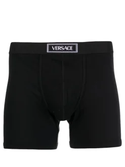 VERSACE 90s logo-waistband cotton boxer briefs