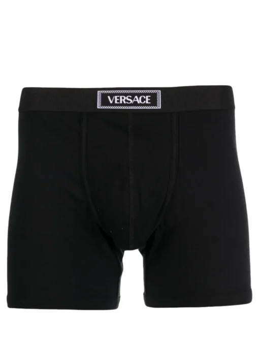 VERSACE 90s logo-waistband cotton boxer briefs