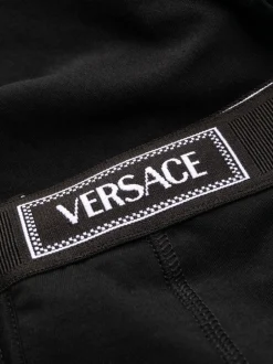 VERSACE 90s logo-waistband cotton boxer briefs