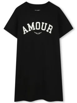 Kids ZADIG & VOLTAIRE KIDS T-shirt dress with Amour print