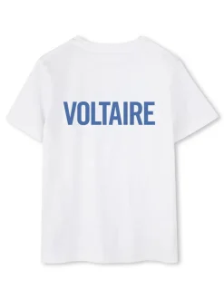 Kids/BOY ZADIG & VOLTAIRE KIDS T-shirt with blue logo on organic cotton