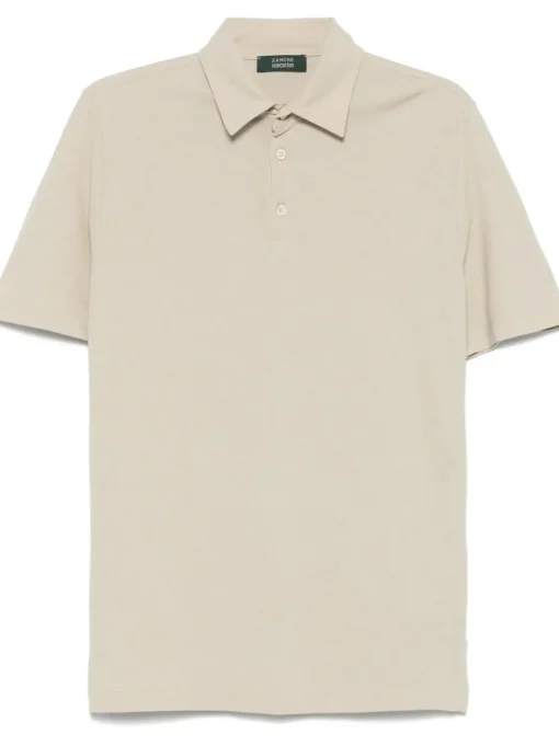 ZANONE Cotton polo shirt with logo embroidery