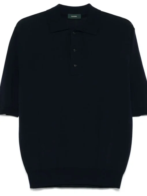 ZANONE Cotton polo shirt with logo embroidery
