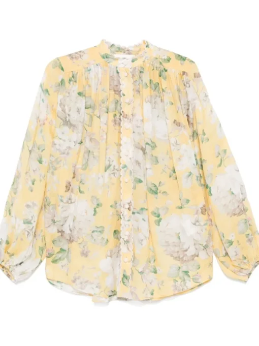ZIMMERMANN Acacia shirt with scalloped hem