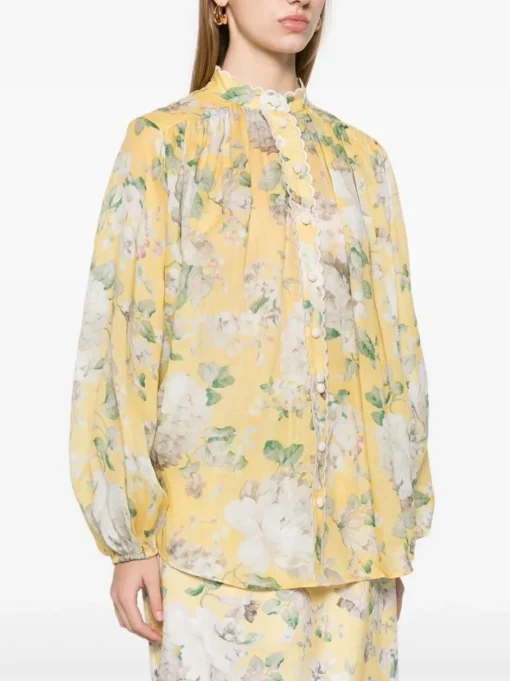ZIMMERMANN Acacia shirt with scalloped hem